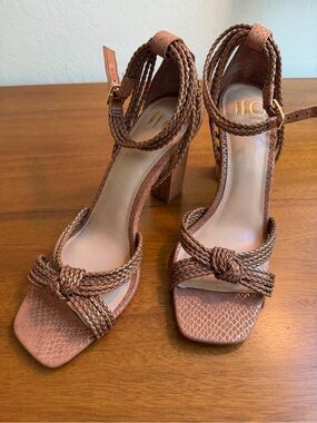Jennifer Lopez JLo - DSW Brown Braided Knot High Heel Sandals